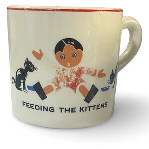 Vintage Edwin Knowles "Feeding the Kittens" Ceramic Mug